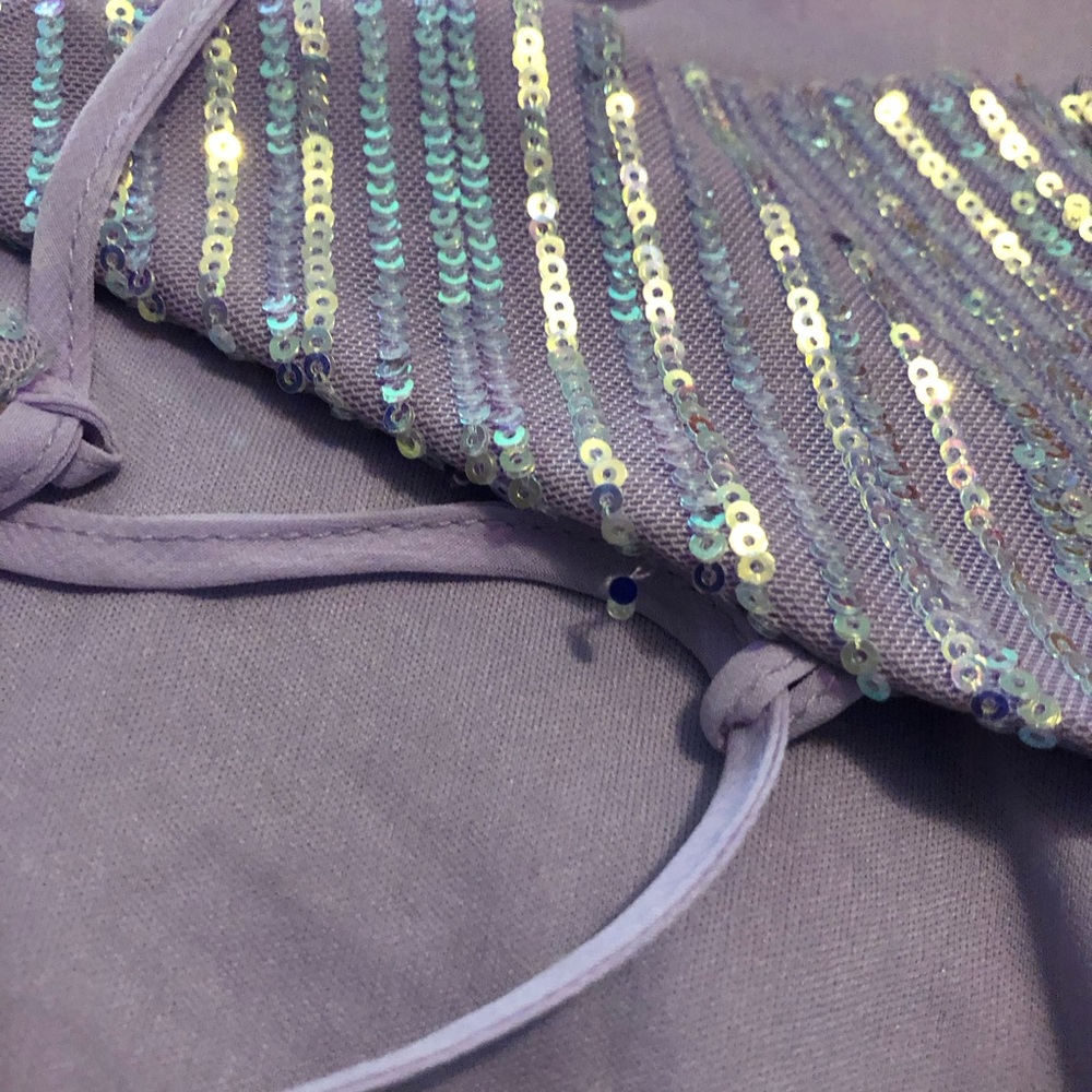 B. Darlin Elegant Purple Mermaid/Trumpet Sequin Gown - Picture 14 of 16
